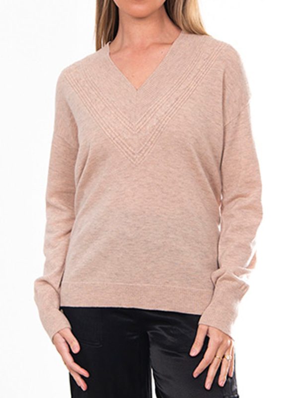 ZOEKOOVI VEE NECK CABLE KNIT