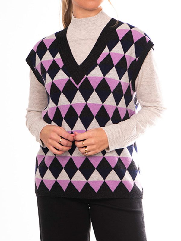 ZOEKOOVI TRIANGLE JACQUARD VEST