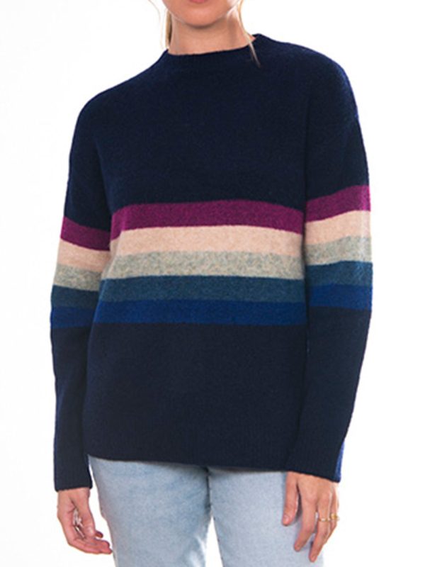 ZOEKOOVI RAINBOW STRIPE PULLOVER